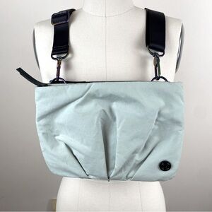 lululemon athletica Light Blue Crossbody Bag with Black Strap
